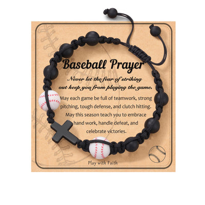 Eastern Mystiques Cross Movement Bracelet Handwoven ToMySon Gift Volleyball Soccer Baseball Black Matte Movement Bracelet