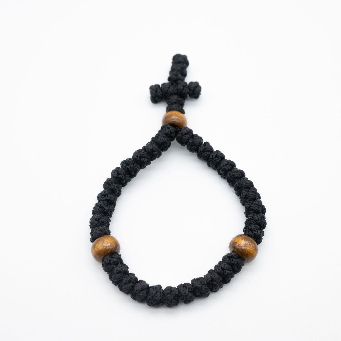 Eastern Mystiques Hot-Selling Orthodox Cross Bracelet Religious Wooden Prayer Beads Adjustable Prayer Rope Rosary