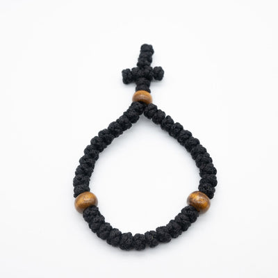 Eastern Mystiques Hot-Selling Orthodox Cross Bracelet Religious Wooden Prayer Beads Adjustable Prayer Rope Rosary