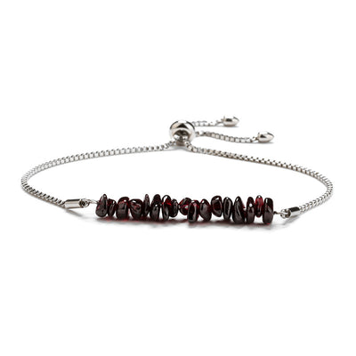 Eastern Mystiques Natural Crystal Bracelet Crushed Stone Beaded Handmade Adjustable Stainless Steel Chain Bracelet