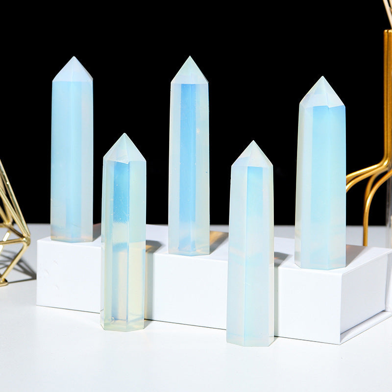 Eastern Mystiques Natural Crystal Column Amethyst Tiger Eye Stone Lapis Lazuli Hand-polished Mineral Home Decoration Series