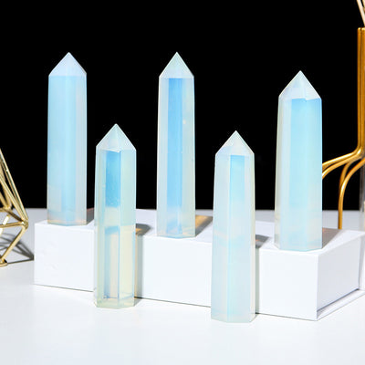 Eastern Mystiques Natural Crystal Column Amethyst Tiger Eye Stone Lapis Lazuli Hand-polished Mineral Home Decoration Series