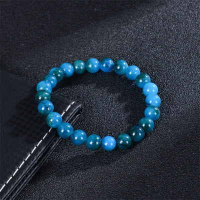 Eastern Mystiques Blue Apatite Amethyst Bracelet Handmade Natural Stone Agate Crystal Beads