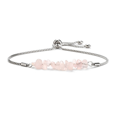 Eastern Mystiques Natural Crystal Bracelet Crushed Stone Beaded Handmade Adjustable Stainless Steel Chain Bracelet