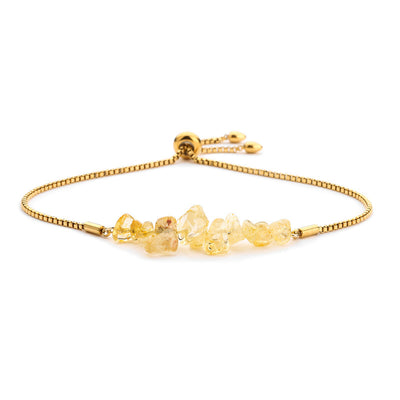 Eastern Mystiques Natural Crystal Bracelet Crushed Stone Beaded Handmade Adjustable Stainless Steel Chain Bracelet