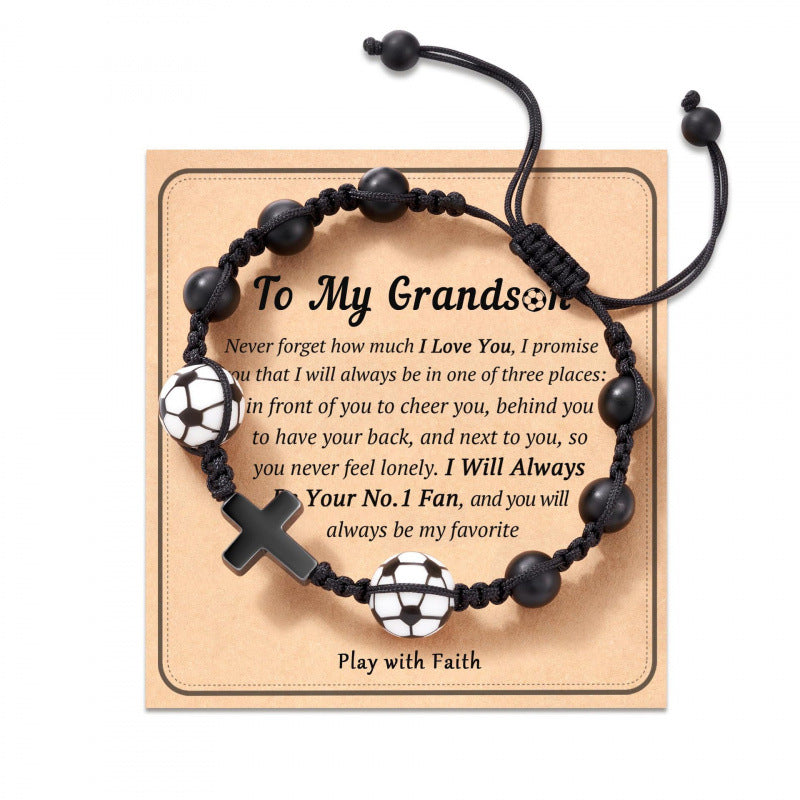 Eastern Mystiques Cross Movement Bracelet Handwoven ToMySon Gift Volleyball Soccer Baseball Black Matte Movement Bracelet