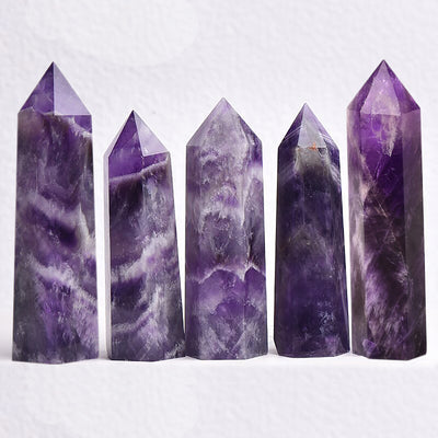 Eastern Mystiques Natural Crystal Column Amethyst Tiger Eye Stone Lapis Lazuli Hand-polished Mineral Home Decoration Series