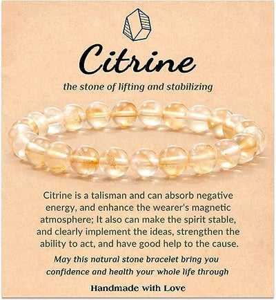 Eastern Mystiques Hot Selling Natural Stone with Card Paper Beaded Elastic Cord Bracelet Crystal Agate Tiger Eye Stone Wholesale Bracelet Jewelry