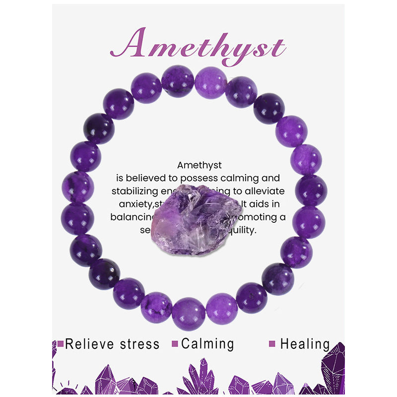Eastern Mystiques Blue Apatite Amethyst Bracelet Handmade Natural Stone Agate Crystal Beads