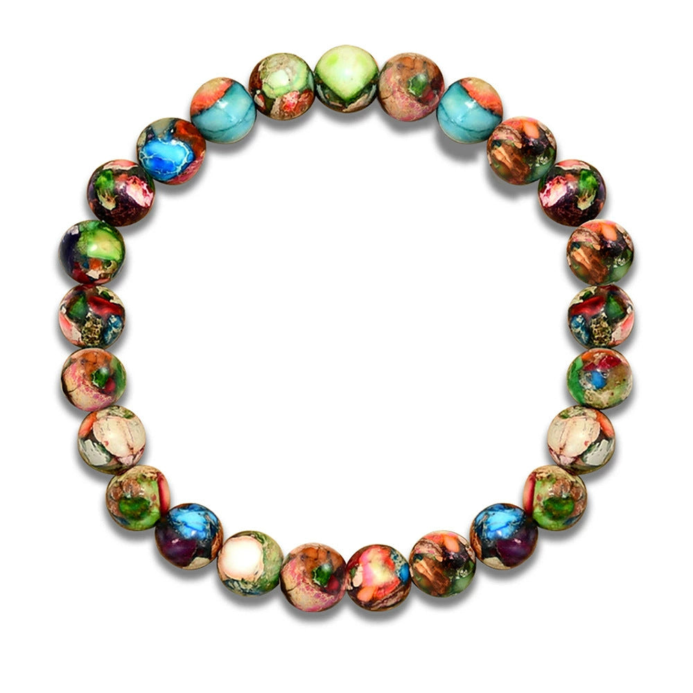 Eastern Mystiques Hot Sale 8mm Red Green Treasure Amethyst Sunstone Lapis Lazuli Tiger Eye Handmade Agate Crystal Green Aventurine Bracelet