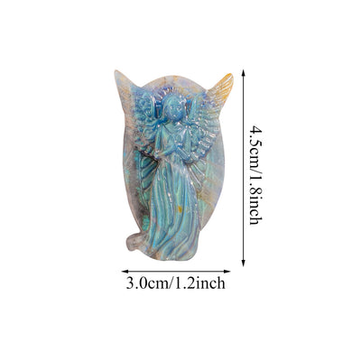 Eastern Mystiques Wholesale Natural Labradorite Carvings European and American Hot-Selling Angel Butterfly Pendant Ornaments Gray Moonstone