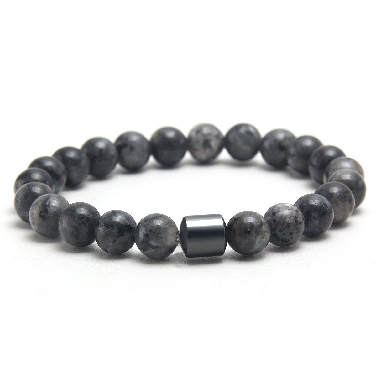 Eastern Mystiques Black Gallstone Volcanic Stone Tiger Eye Stone 8mm Natural Stone Beaded Bracelet Elastic Cord Bracelet