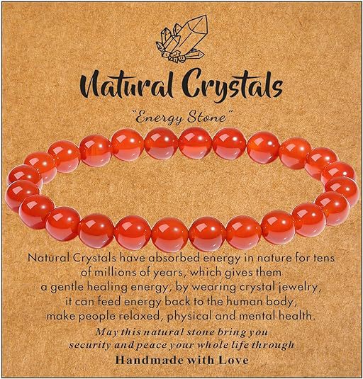 Eastern Mystiques Hot Selling Natural Stone with Card Paper Beaded Elastic Cord Bracelet Crystal Agate Tiger Eye Stone Wholesale Bracelet Jewelry