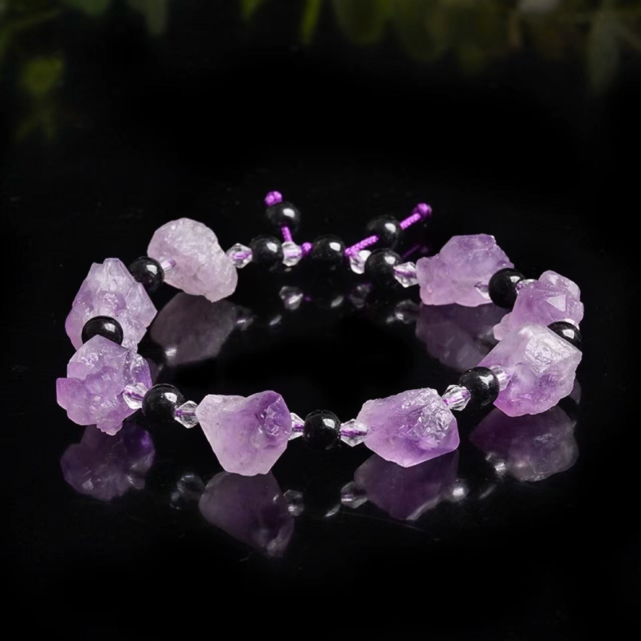 Eastern Mystiques Natural Amethyst Rough Stone Bracelet Multiple DIY Design Bracelet Jewelry