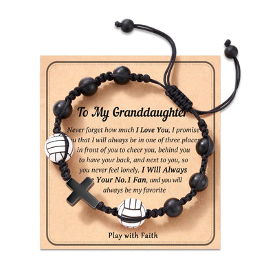 Eastern Mystiques Cross Movement Bracelet Handwoven ToMySon Gift Volleyball Soccer Baseball Black Matte Movement Bracelet