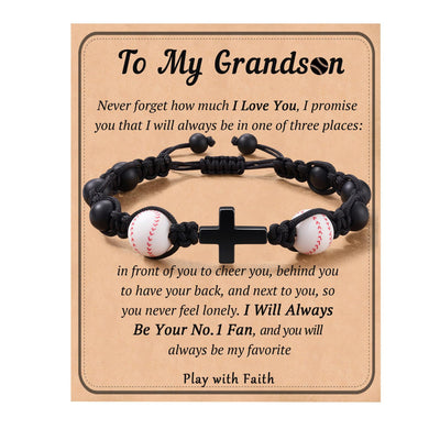 Eastern Mystiques Cross Movement Bracelet Handwoven ToMySon Gift Volleyball Soccer Baseball Black Matte Movement Bracelet