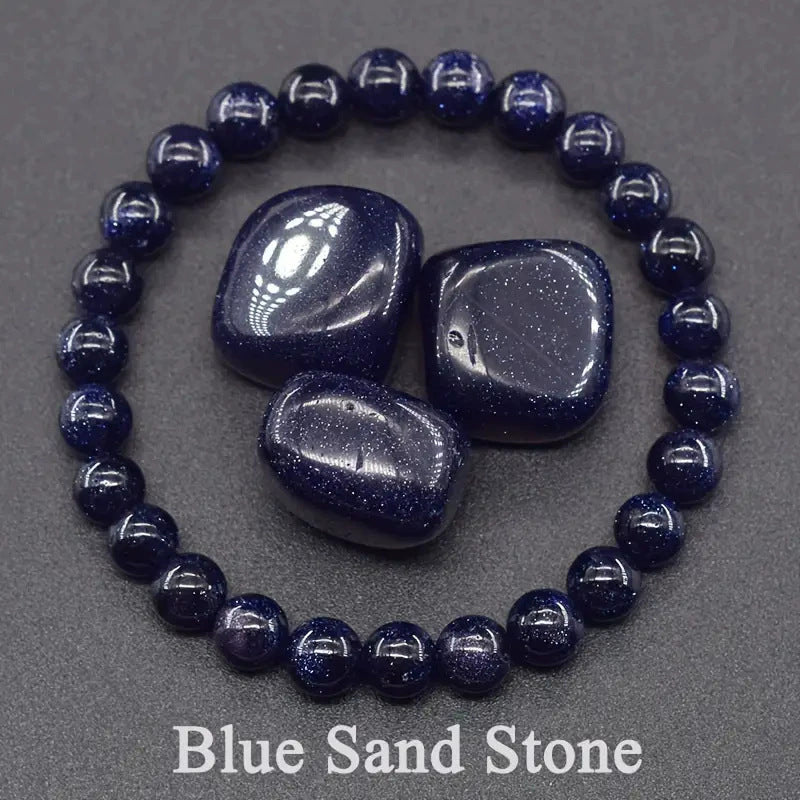 Eastern Mystiques Hot Sale 8mm Red Green Treasure Amethyst Sunstone Lapis Lazuli Tiger Eye Handmade Agate Crystal Green Aventurine Bracelet