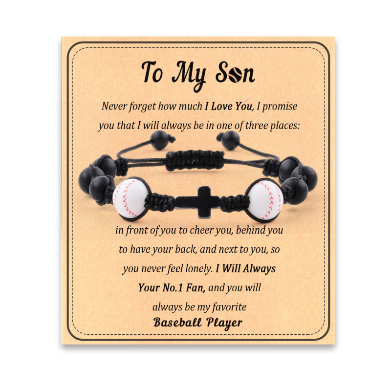 Eastern Mystiques Cross Movement Bracelet Handwoven ToMySon Gift Volleyball Soccer Baseball Black Matte Movement Bracelet