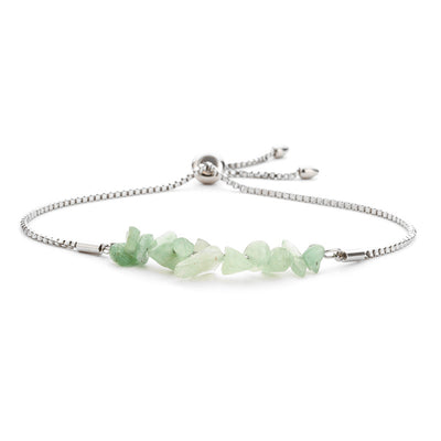 Eastern Mystiques Natural Crystal Bracelet Crushed Stone Beaded Handmade Adjustable Stainless Steel Chain Bracelet