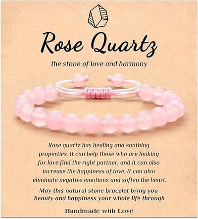 Eastern Mystiques Hot Selling Natural Stone with Card Paper Beaded Elastic Cord Bracelet Crystal Agate Tiger Eye Stone Wholesale Bracelet Jewelry