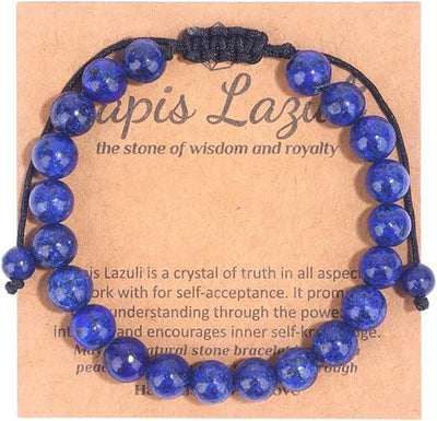 Eastern Mystiques Hot Selling Natural Stone with Card Paper Beaded Elastic Cord Bracelet Crystal Agate Tiger Eye Stone Wholesale Bracelet Jewelry