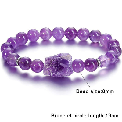 Eastern Mystiques Fashion Amethyst Raw Stone Elastic Bracelet Irregular Natural Stone Energy Transfer Women's Bracelet