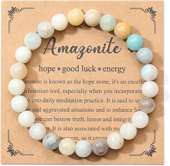 Eastern Mystiques Hot Selling Natural Stone with Card Paper Beaded Elastic Cord Bracelet Crystal Agate Tiger Eye Stone Wholesale Bracelet Jewelry