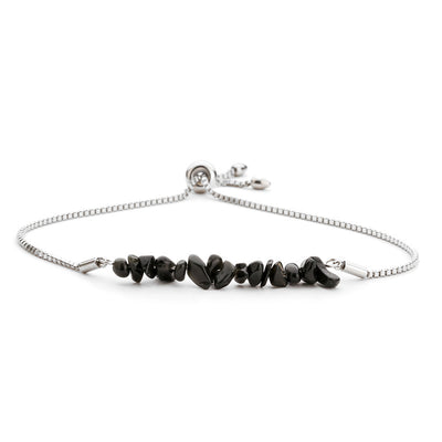Eastern Mystiques Natural Crystal Bracelet Crushed Stone Beaded Handmade Adjustable Stainless Steel Chain Bracelet