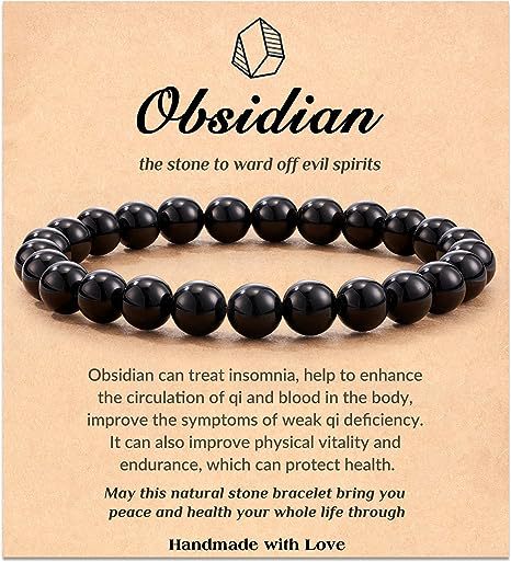 Eastern Mystiques Hot Selling Natural Stone with Card Paper Beaded Elastic Cord Bracelet Crystal Agate Tiger Eye Stone Wholesale Bracelet Jewelry