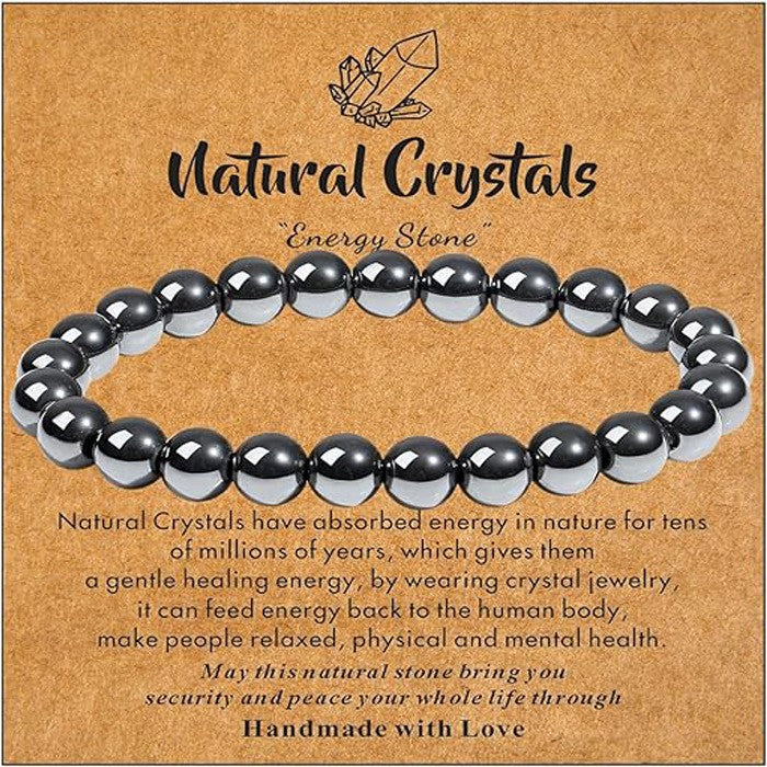 Eastern Mystiques Hot Selling Natural Stone with Card Paper Beaded Elastic Cord Bracelet Crystal Agate Tiger Eye Stone Wholesale Bracelet Jewelry