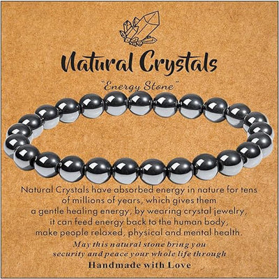 Eastern Mystiques Hot Selling Natural Stone with Card Paper Beaded Elastic Cord Bracelet Crystal Agate Tiger Eye Stone Wholesale Bracelet Jewelry