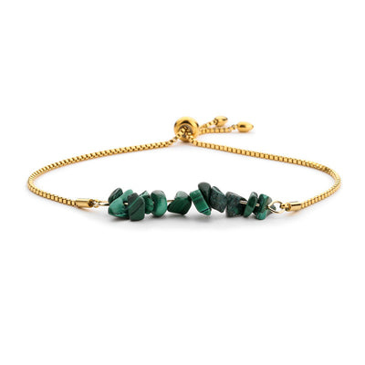 Eastern Mystiques Natural Crystal Bracelet Crushed Stone Beaded Handmade Adjustable Stainless Steel Chain Bracelet