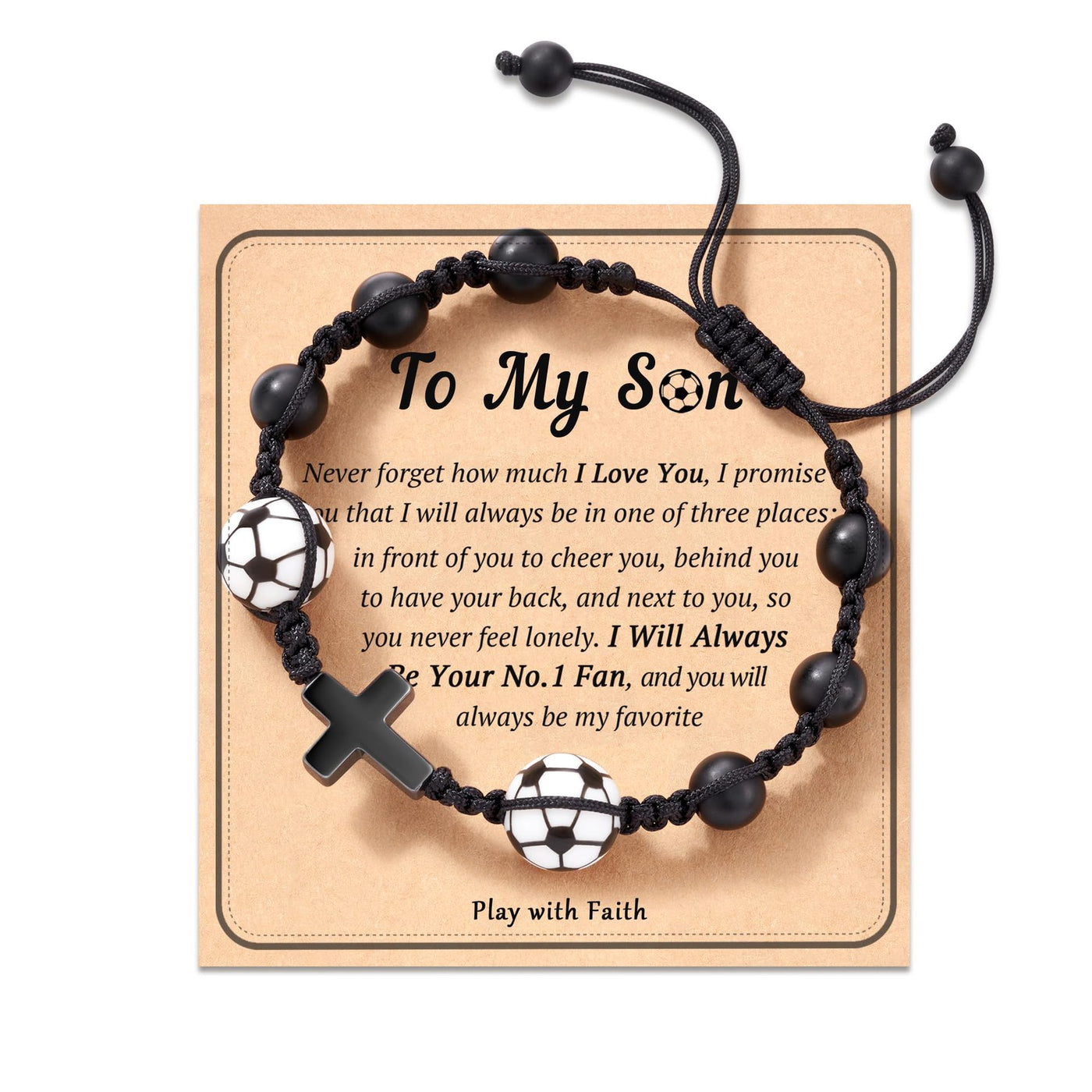 Eastern Mystiques Cross Movement Bracelet Handwoven ToMySon Gift Volleyball Soccer Baseball Black Matte Movement Bracelet