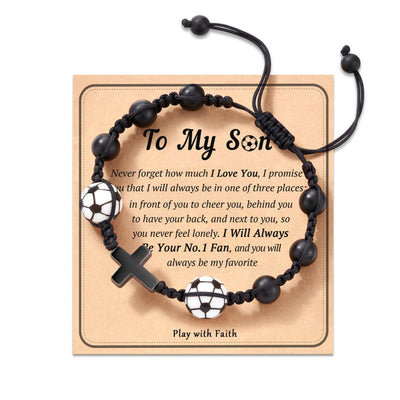 Eastern Mystiques Cross Movement Bracelet Handwoven ToMySon Gift Volleyball Soccer Baseball Black Matte Movement Bracelet