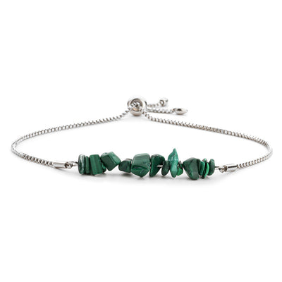 Eastern Mystiques Natural Crystal Bracelet Crushed Stone Beaded Handmade Adjustable Stainless Steel Chain Bracelet