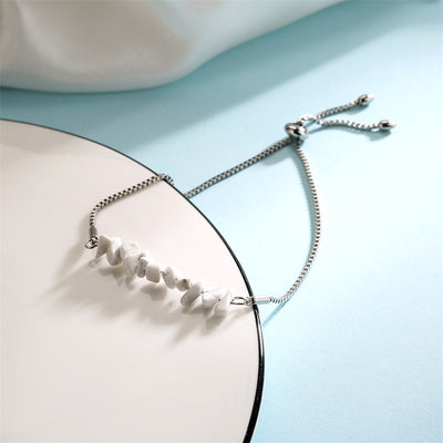 Eastern Mystiques Natural Crystal Bracelet Crushed Stone Beaded Handmade Adjustable Stainless Steel Chain Bracelet