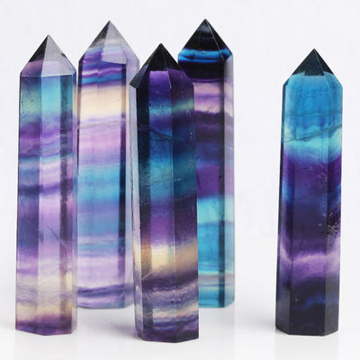 Eastern Mystiques Natural Crystal Column Amethyst Tiger Eye Stone Lapis Lazuli Hand-polished Mineral Home Decoration Series