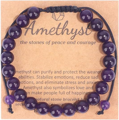 Eastern Mystiques Hot Selling Natural Stone with Card Paper Beaded Elastic Cord Bracelet Crystal Agate Tiger Eye Stone Wholesale Bracelet Jewelry