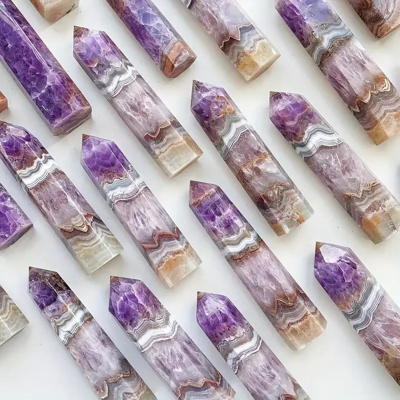 Eastern Mystiques Natural Crystal Hexagonal Column Amethyst Agate Column Amethyst Square Column Amethyst Rough Stone Wholesale Natural Crystal Raw Ore