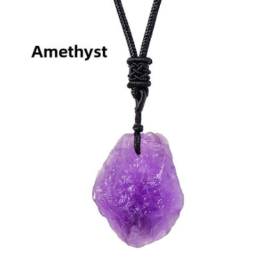 Eastern Mystiques Natural Crystal Rough Pendant Pink Crystal Amethyst Citrine Rough Necklace Jewelry Pendant Wholesale
