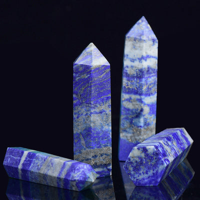 Eastern Mystiques Natural Crystal Column Amethyst Tiger Eye Stone Lapis Lazuli Hand-polished Mineral Home Decoration Series