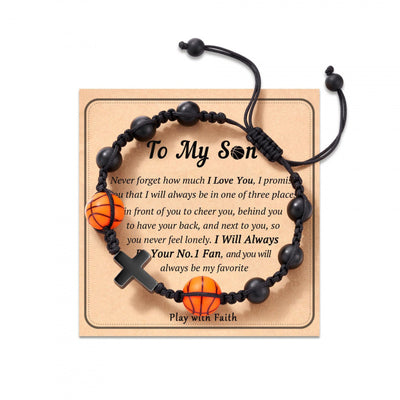 Eastern Mystiques Cross Movement Bracelet Handwoven ToMySon Gift Volleyball Soccer Baseball Black Matte Movement Bracelet