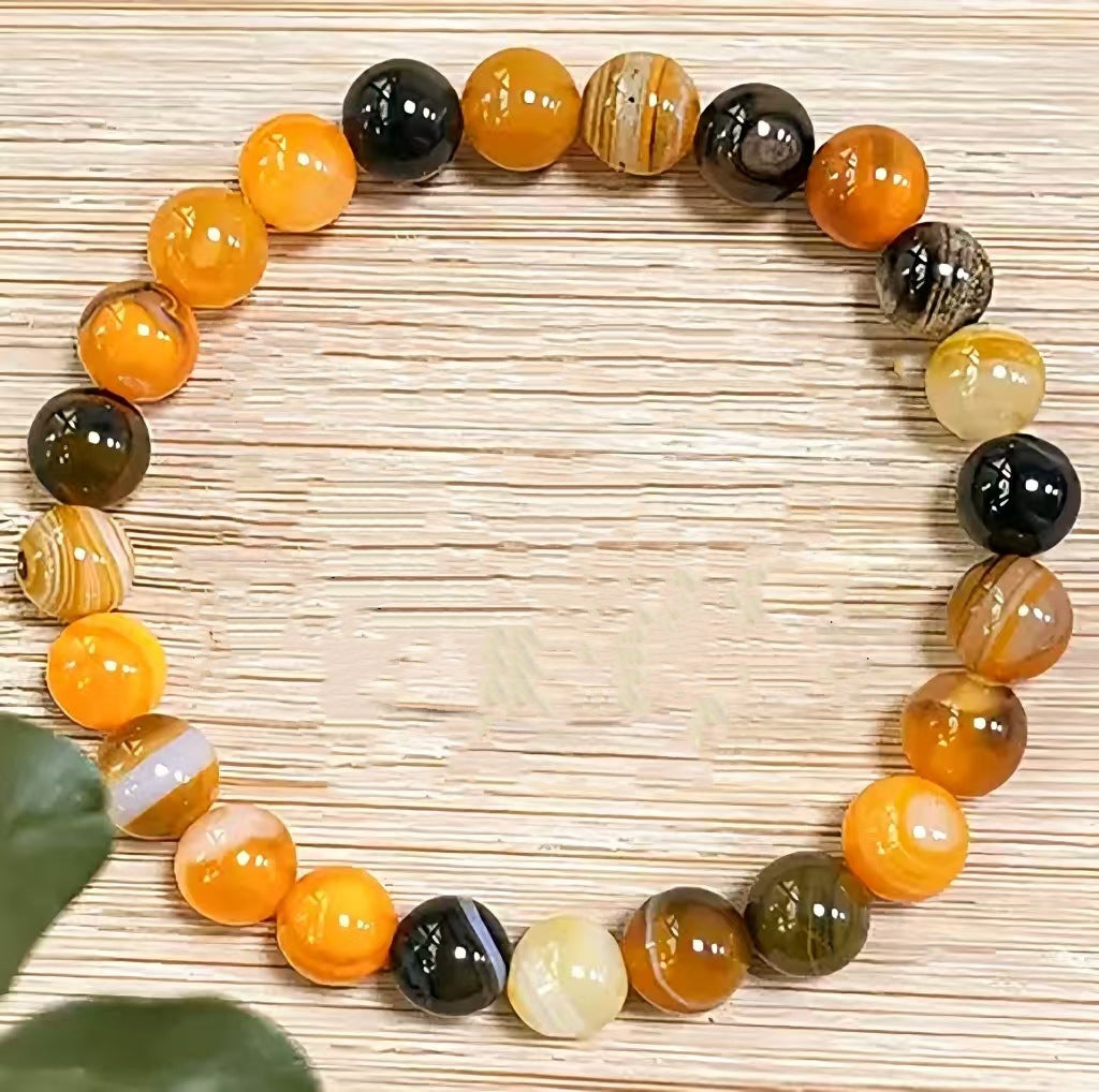 Eastern Mystiques Hot Sale 8mm Red Green Treasure Amethyst Sunstone Lapis Lazuli Tiger Eye Handmade Agate Crystal Green Aventurine Bracelet
